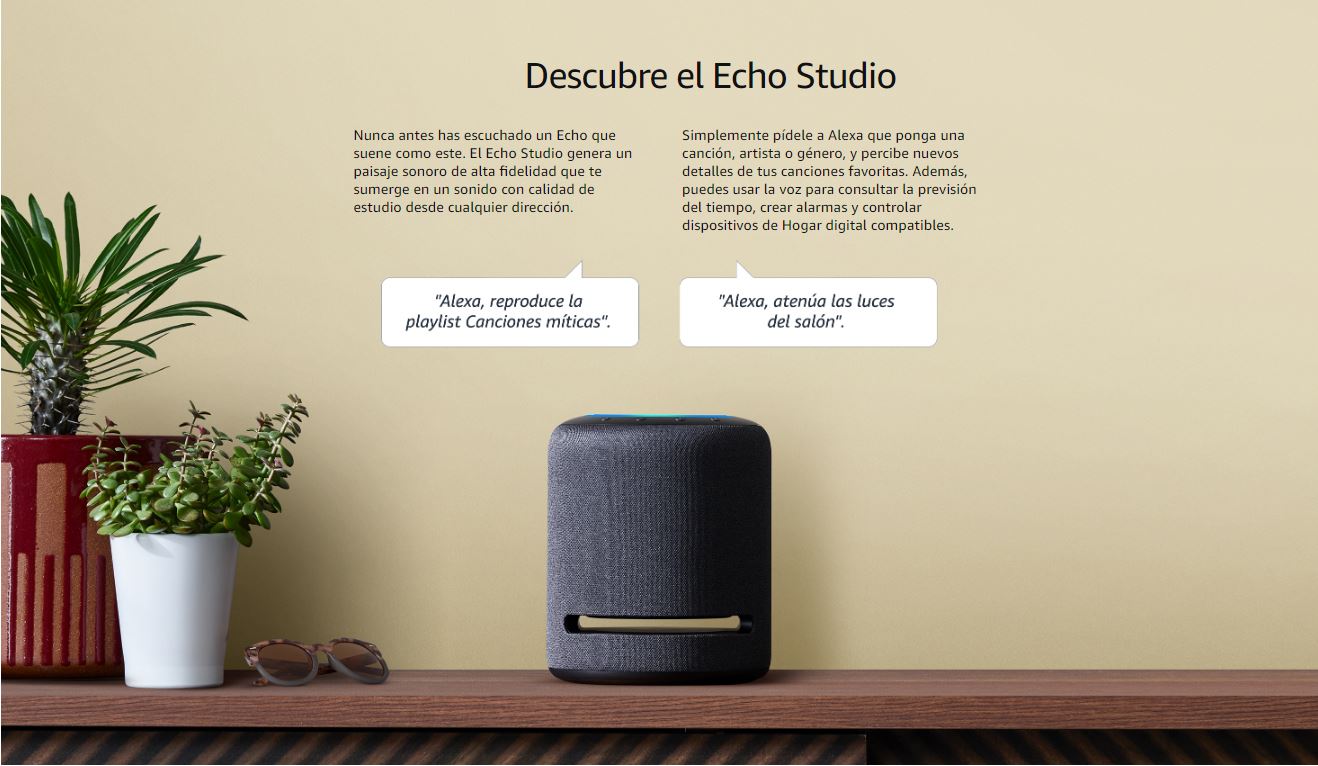 Presentamos el Echo Studio - Altavoz inteligente con sonido de alta fidelidad y Alexa
